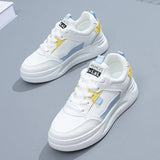 White Shoes Women 2025 Autumn New Ins Korean Version Of Thick Soles To Increase The Number Of Students Shoes Women's Casual Lace