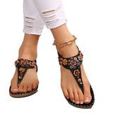 Women's Summer New Women's Shoes Summer Bohemian Flat-Soled Sandals Women's Beaded Beach