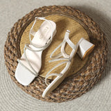 Sandals In The Summer Of 2025 British Fashion With New Square Head Drill With Thick High Heels Women's