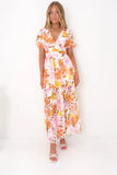 Women's Color Printing Embroidery Sleek Fashion Splicing Dress Women