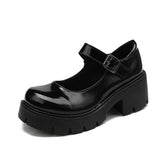 Summer Large-Size New Mary Jane Women's Shoes Thick Heel Thick-Soled JK Uniform Single-Shoe High-Heeled Women's Retro