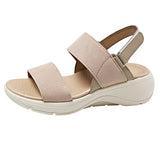 Version Of Casual Sandals Women's 2025 Summer New Round Head Loose Cake Broadband Sandals Magic Sticky Trendy Beach