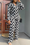 Piece Women Sets 2023 New Arrival Spring Autumn Matching Sets Stripe Print Two Pieces Sets Top Pants Suits Outfits