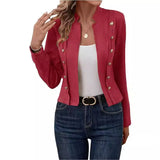 Autumn And Winter Large-Size Women's Coat Cardigan Suit Multi-Grain