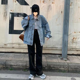 Zingj New Versatile Denim Jacket Korean Version Of The Ins Student Loose Jacket Denim Jacket Tide-Outfit