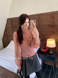 Xixi 2025 Autumn White Standard Elegant Temperament Pure Chiffon High-Collar Thin Velvet Shirt
