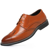 Zingj Men's Shoes Spring 2024 Brock New Men's Business Wear All-Match Men's Casual Leather Shoes Lace-Up Shoes