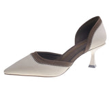 Spring And Summer Sharp Head Thin Heel French Temperament High Heel Single Shoes Women High Color Work Career Hollow Single