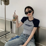 Zingj Desire Wind Short Style Student Jacket Hot Girl Slim 2024 Summer New Short-Sleeved T-Shirt Female Design Sense