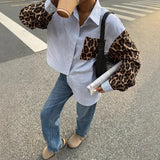 Loose Spliced Striped Shirt