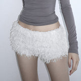 Autumn And Winter Snow White Plush Warm Low-Rise Leisure Home Pants Christmas Age Reduction Personality Tight