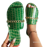 Chain Flat-Bottomed Slipper Women Stone Dew Beach Cool Drag