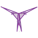 Transparent Open-File Hot Thong Trousers Lady Low-Rise Open-End T-Thong Trousers Hollow Ultra-Thin Mesh