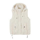 Down Cotton Vest Female Autumn Winter 2024 New Korean Version Vest Stand Collar Short Horse Clip All-Padded Clothes Vest Coat-Outfit
