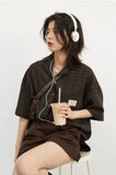 Academia V-Neck Plaid