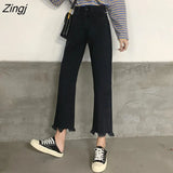 Women New Fashion Slim High Waist All-match College Korean Style Cozy Chic Simple Ins Ulzzang Elegant Full Length