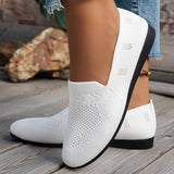 Weaving Net Surface Round Head Flat Single Shoes Women Shallow Casual Flat And Lazy Happy Shoes