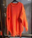 New Knitted Round Collar Loose Long-Sleeved Sweater In The
