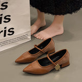 Women In The Autumn Of 2025 New French Pointed Light-Pointed Mary Jane Shoes With Thick
