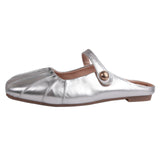 Flat-Bottomed Bun Head Half-Dragging Sandals Women Spring And Autumn High-End Summer Wearing Mary Jane Muller With Skirt Single