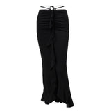 Zingj Wish New Fashion French Temperament Low Waist Pressure Pleated Flounce Skirt