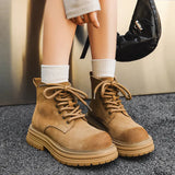 Zingj Martens Couples Fall 2024 Short Boots Fashion Ready Large Yellow Boots British Style Work Boots