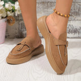 Large-Size New Autumn 2025 New Fashion Single Shoes With Flat Comfortable Thick-Soled Slippers Women's
