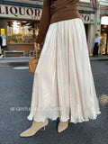 Xixi 2025 Autumn New White Standard Temperament 100 Folded High Waist Half-Dress French Dress Dress Woman