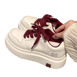 Small White Shoes Women's Shoes New Bread Shoes Sports High-End Casual Shoes High Single Shoe Lace Board