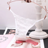 Trousers Female Lace Sexy No-Width Perspective Seduction Cotton Crotch Hollow Comfortable Lady Solid Color Low-Waisted