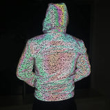 Bird's Nest Pattern Colorful Reflective Jacket Colorful Laser Coat Men's Jacket-Outfit