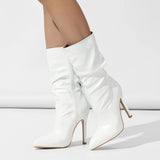 Fine And Short Boots Woman Walking Show High Heel Side Zipper Character Feet