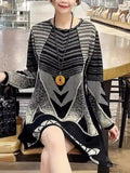 E-Commerce Spring And Autumn Wear Loose Sweater Sweater Hit Color Dress