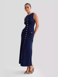 Temperament Sleeveless Round Collar Knitted Dress In 2025