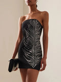 Sexy Wind Bra Dress Woman 2025 Spring New Fashion Set Diamond Splicing Design Feeling Body-Body Ass