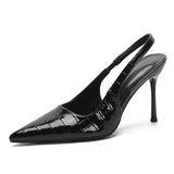 Spring And Summer New Fine Heel High-Heeled Shoes Spiked Snake-Snake Single Shoes In The Hollow Head