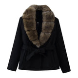 Women's Cascaded Collared Shirt Fan Flute Cloak Skirt Set 5029086