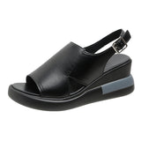 Cake Thick Bottom Heel Sandals Women Wear 2025 After The Empty Word Buckle Cool Slippers Large-Size High-Heeled Sandals