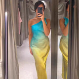 Women's Explosive Gradient Color Oblique Shoulder