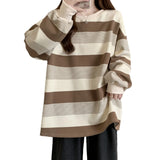 Zingj Stripe Thin Hoodie Women's 2023 New Autumn Show Thin Fat Mm Cover Belly Loose Student