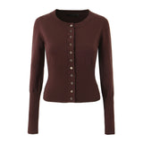 Suit Women 2025 Autumn Temperament Hottie Knitted Cardigan + High-Waist Leather Buckle Hundred-Fold