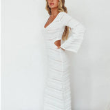 Spring 2025 Sweater Women's Long Sleeve Sexy Slighted Hottie Style Knitted Dress