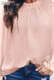 New Round Collar Long Sleeve Shirt Chiffon Blouse Fashion Clothing Autumn and Winter Casual Loose Clothes Blusas