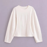 Women's INS Explosion Fashion Casual Round Collar Blouse + Casual Pants