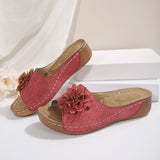 Slippers Women 25 New Slope And Exposed Toe Wearing Flower-Shaped