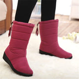 Women Boots Mid-Calf Down Boots High Bota Waterproof Ladies Snow Winter Shoes Woman Plush Insole Bota Feminina