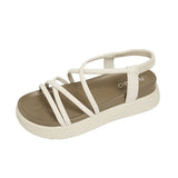 Roman Sandals In The Summer Of 2025, Women's Thick-Bottomed Fashion Fairy Wind Soft-Soled Students Anti-Slip Beach