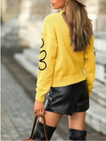 Women's Spring And Autumn Solid-Colored Flowers Knitted Sweater Fashion Collar Long-Sleeved