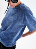 Spring And Summer New Solid Color T-Shirt Women's Water Wash To Make Old Batik Coat Hot Cotton Short