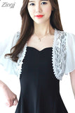 New Arrival Women'S Short Sleeve Lace Shirt Lady Fashion Short Cardigans Casual Blouse Summer Outwear Clothes 3735